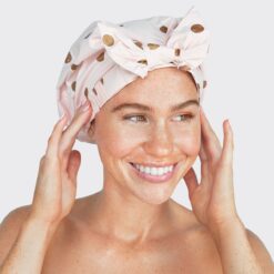 Alternative view of Luxury Shower Cap - Blush Dot