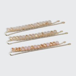 Alternative view of Beaded Metal Bobby Pins - Blush/Mauve