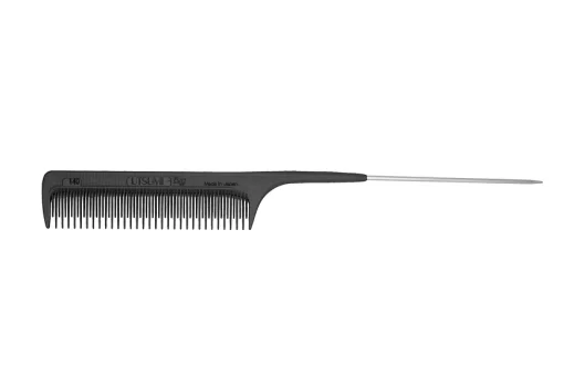 Carbon Comb 140 Metal Rattail - Black