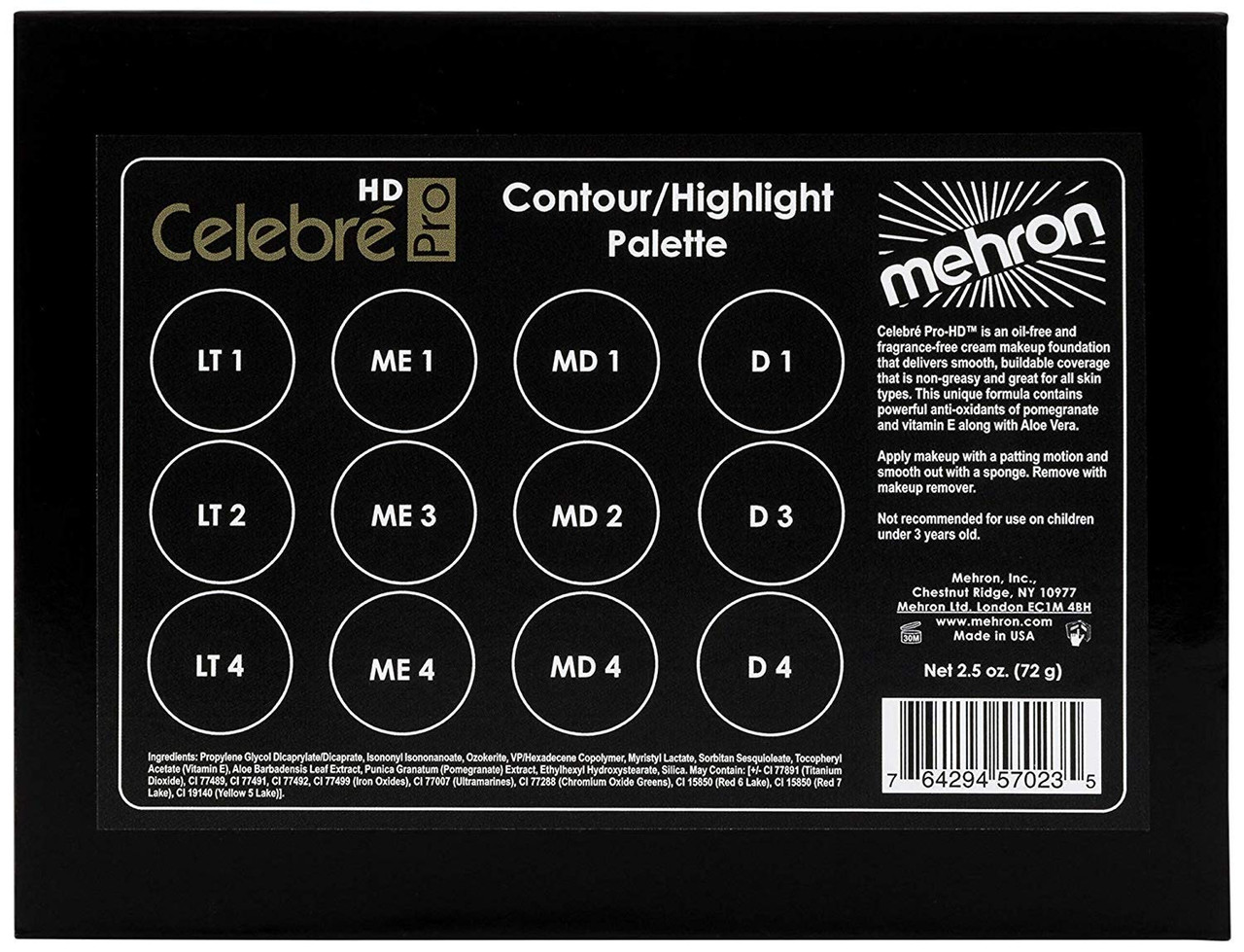 Celebré Pro-HD™ Cream Foundation 12 Color Contour/Highlight Palette - Image 2