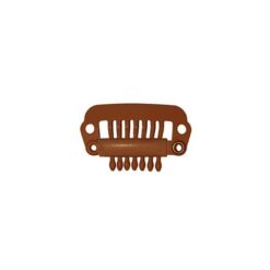 Toupee Clips - Straight Tooth, Medium Brown, Large