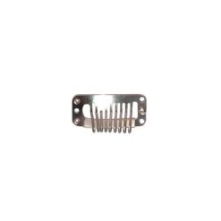 Toupee Clips - Straight Tooth, Silver, Large
