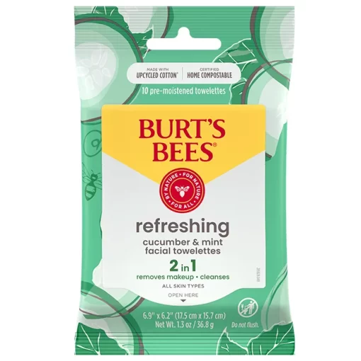Facial Cleansing Towelettes with Cucumber & Mint, Travel Pack