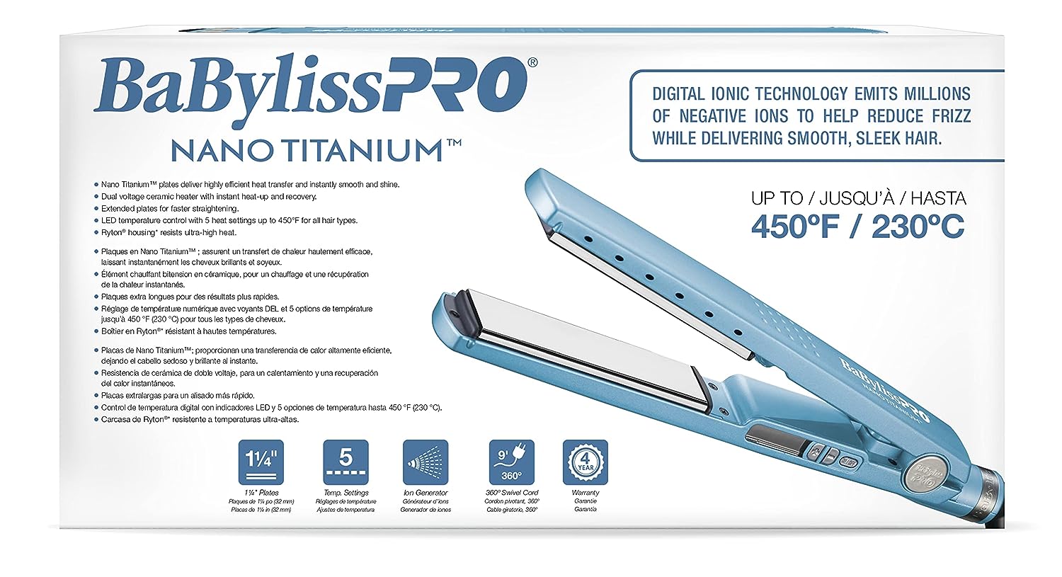 Babyliss pro nano titanium flat iron heat settings online