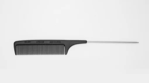 Carbon Comb 257 Metal Rattail - Black