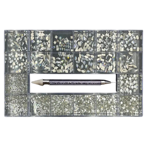 Jumbo Nail Gem Box - 21 Grid 2000pcs