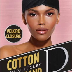 Cotton Head Band w/ Velcro - Black