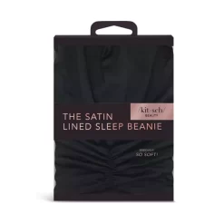 Sleep Beanie with Satin Lining - Black