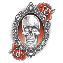 Goth Tattoo – Skull & Roses