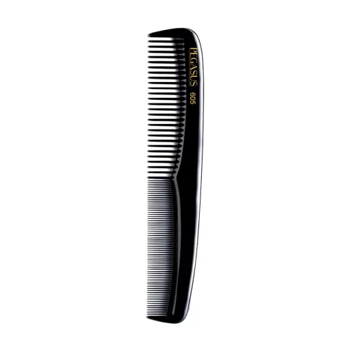605 – Pegasus Hard Rubber Smooth/Round Back Cutting Comb