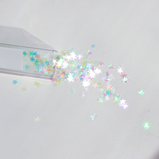 Prisms™ Designer Glitter - White Rainbow Stars
