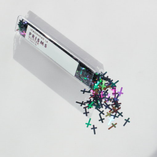 Prisms™ Designer Glitter - Black Rainbow Crosses
