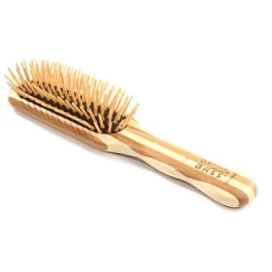 The Green Brush 17 | Medium Paddle Hairbrush with Bamboo Pins + Bamboo Handle
