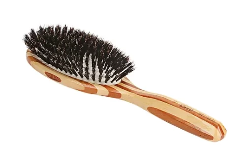 899 Striped Bamboo | Large Oval Hairbrush with Firm Natural Bristles