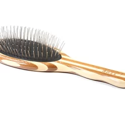 803 Striped Bamboo | Large Oval Style Hairbrush with Premium Alloy Pins
