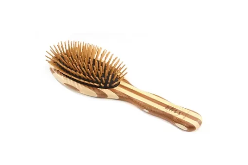 The Green Brush Bamboo Handle + Bamboo Pin Small Oval Hairbrush