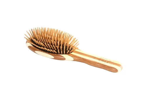 The Green Brush Bamboo Handle + Bamboo Pin Small Oval Hairbrush