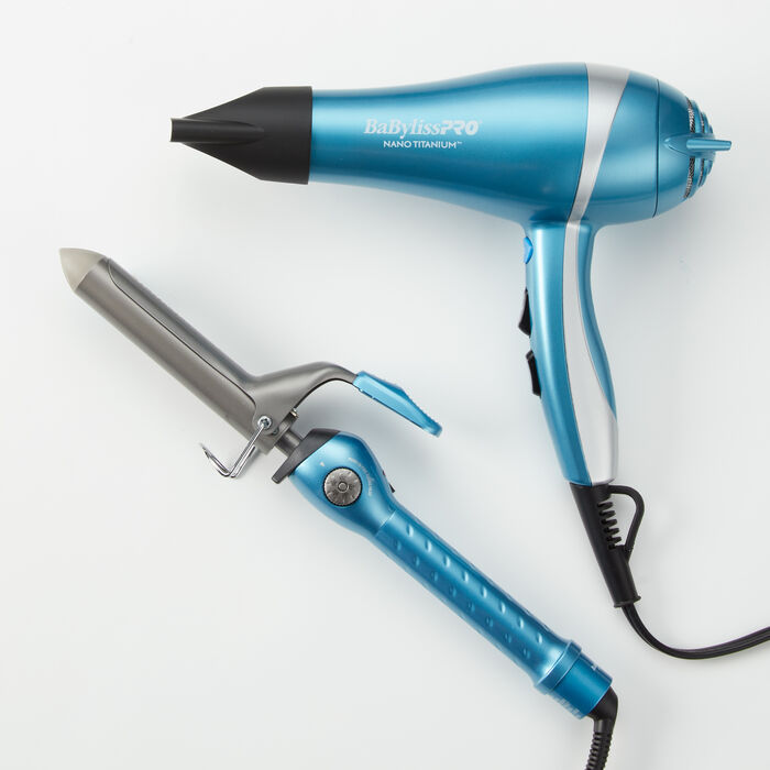 Nano Titanium Lightweight Ionic Hair Dryer & 1" Spring Curling Iron - Image 2