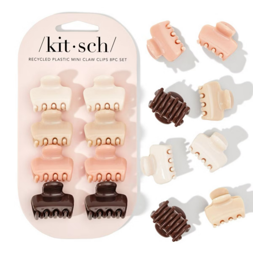 Recycled Plastic Mini Puffy Claw Clips - 8pc