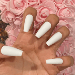 Alternative view of White Coffin Press Ons
