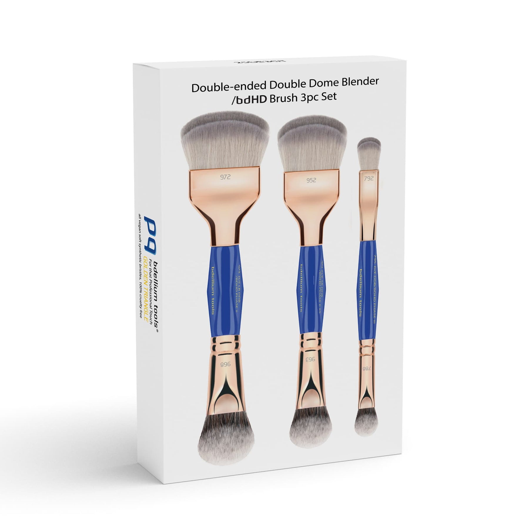 Golden Triangle Double-Ended Double Dome Blender / BDHD Brush 3pc Set - Image 2