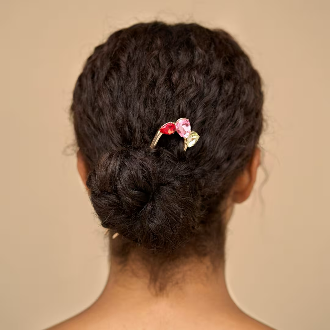 Metal Gemstone French Hair Pin - Image 5