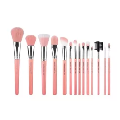 Alternative view of Pink Bambu Complete 14pc. Brush Set with Roll-Up Pouch